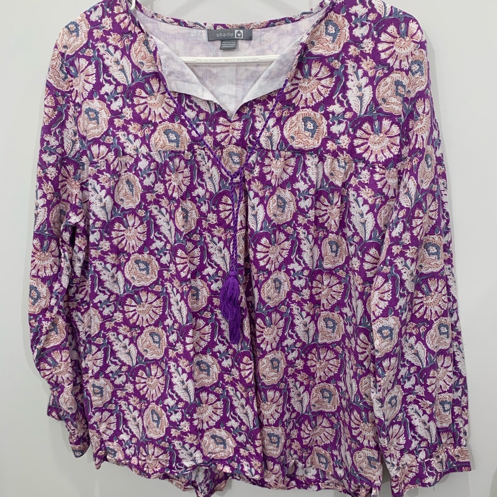 Block print floral tunic